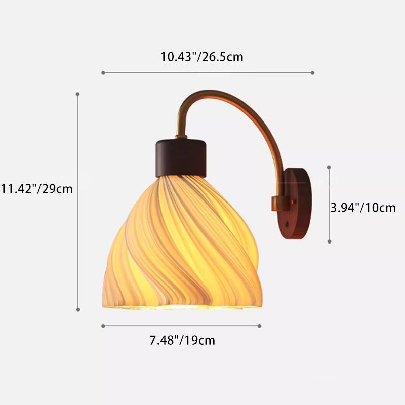 French Petal Skirt Iron Wood PLA 1-Light Wall Sconce Lamp