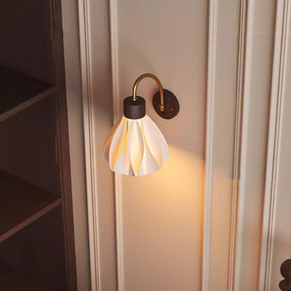 French Petal Skirt Iron Wood PLA 1-Light Wall Sconce Lamp
