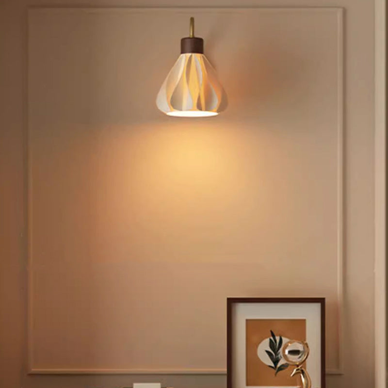 French Petal Skirt Iron Wood PLA 1-Light Wall Sconce Lamp