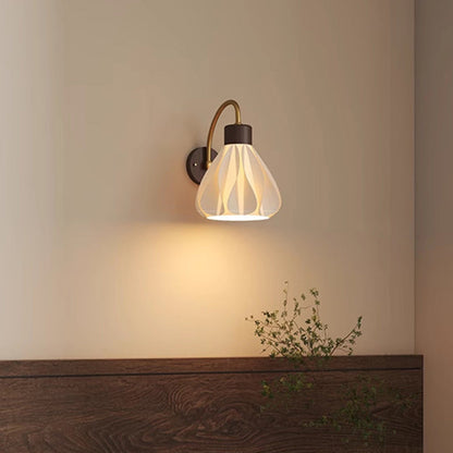 French Petal Skirt Iron Wood PLA 1-Light Wall Sconce Lamp