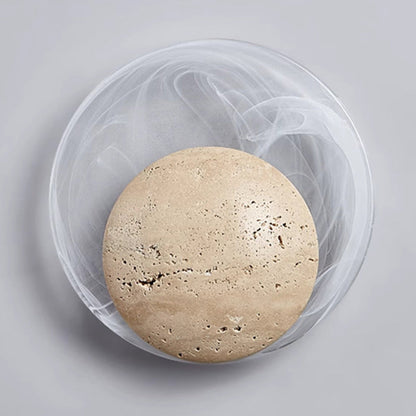 Travertine Round Smoke Textured Zipper LED Wall Sconce Lamp