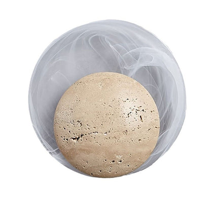 Travertine Round Smoke Textured Zipper LED Wall Sconce Lamp