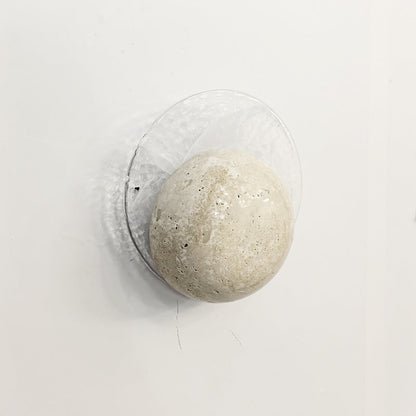 Travertine Round Smoke Textured Zipper LED Wall Sconce Lamp