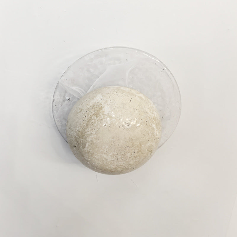 Travertine Round Smoke Textured Zipper LED Wall Sconce Lamp