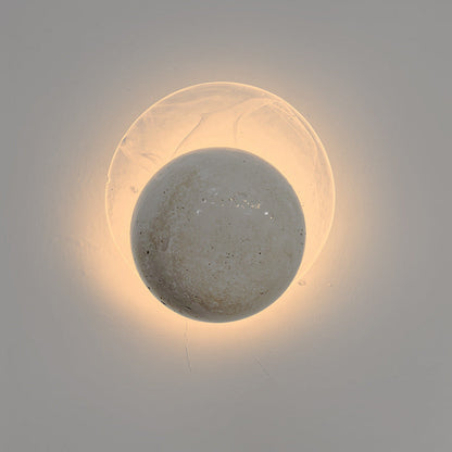 Travertine Round Smoke Textured Zipper LED Wall Sconce Lamp
