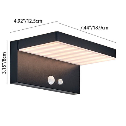 Solar Rectangular Aluminum PC LED Wall Sconce Lamp