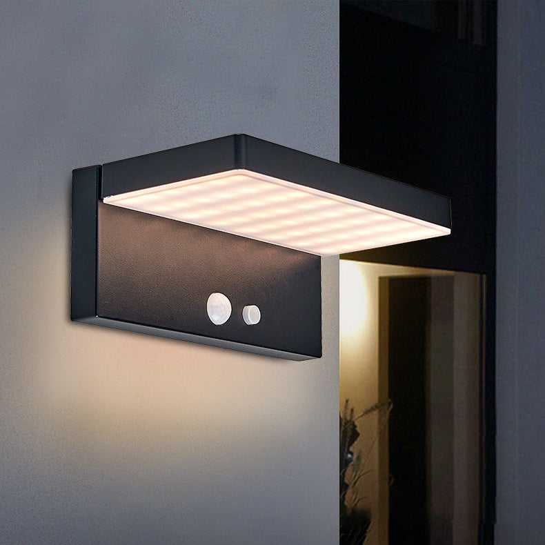 Solar Rectangular Aluminum PC LED Wall Sconce Lamp