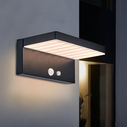 Solar Rectangular Aluminum PC LED Wall Sconce Lamp