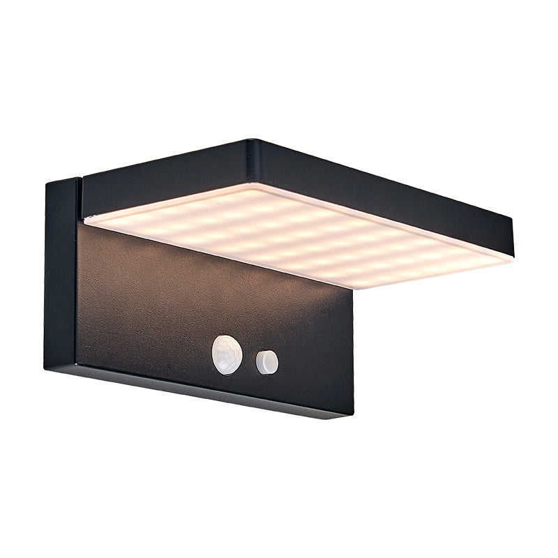Solar Rectangular Aluminum PC LED Wall Sconce Lamp