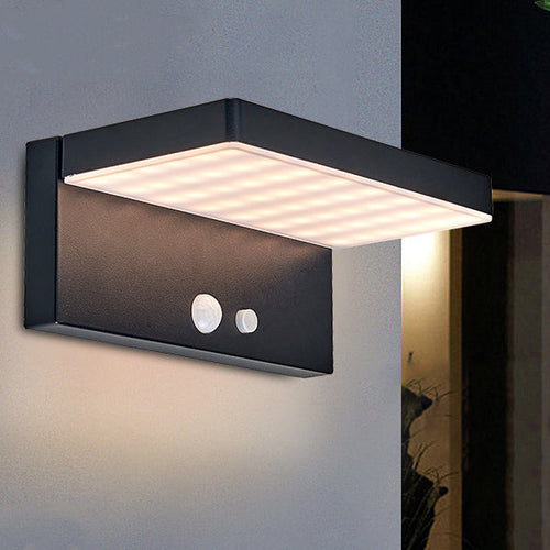 Solar Rectangular Aluminum PC LED Wall Sconce Lamp