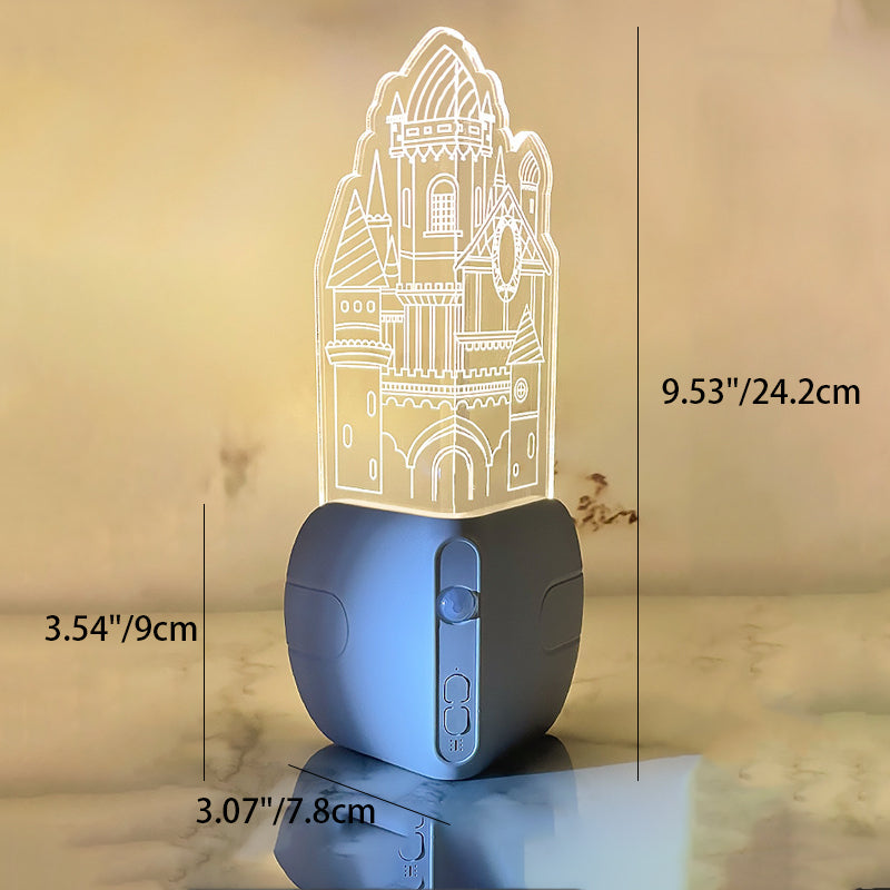 Deco ABS Acrylic Castle LED Wall Sconce Lamp Night Light