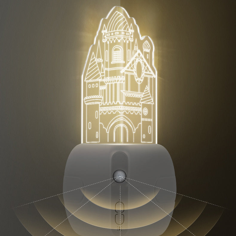Deco ABS Acrylic Castle LED Wall Sconce Lamp Night Light