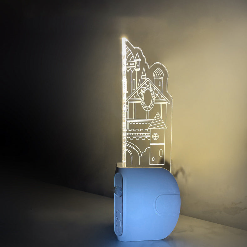 Deco ABS Acrylic Castle LED Wall Sconce Lamp Night Light
