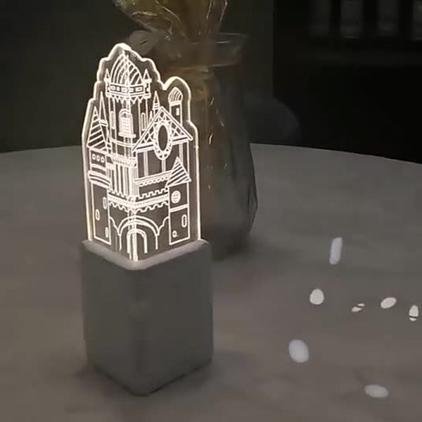 Deco ABS Acrylic Castle LED Wall Sconce Lamp Night Light