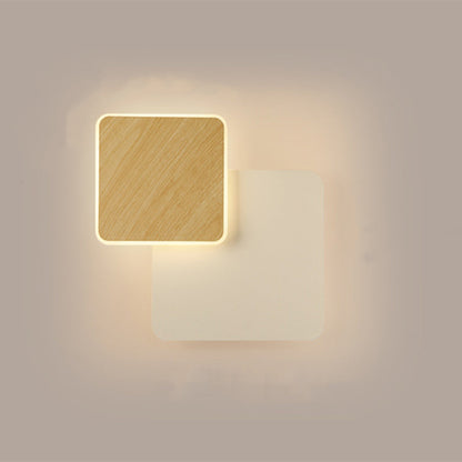 Scandinavian Round Square Rotatable LED Wall Sconce Lamp