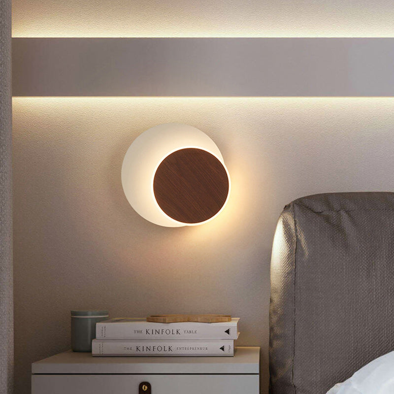 Scandinavian Round Square Rotatable LED Wall Sconce Lamp