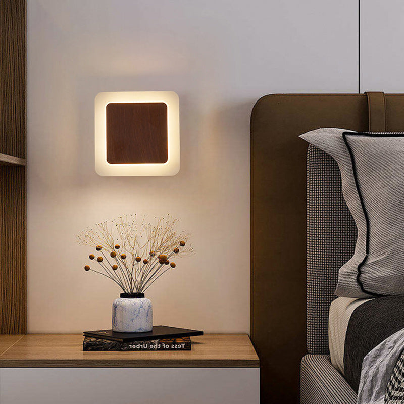 Scandinavian Round Square Rotatable LED Wall Sconce Lamp