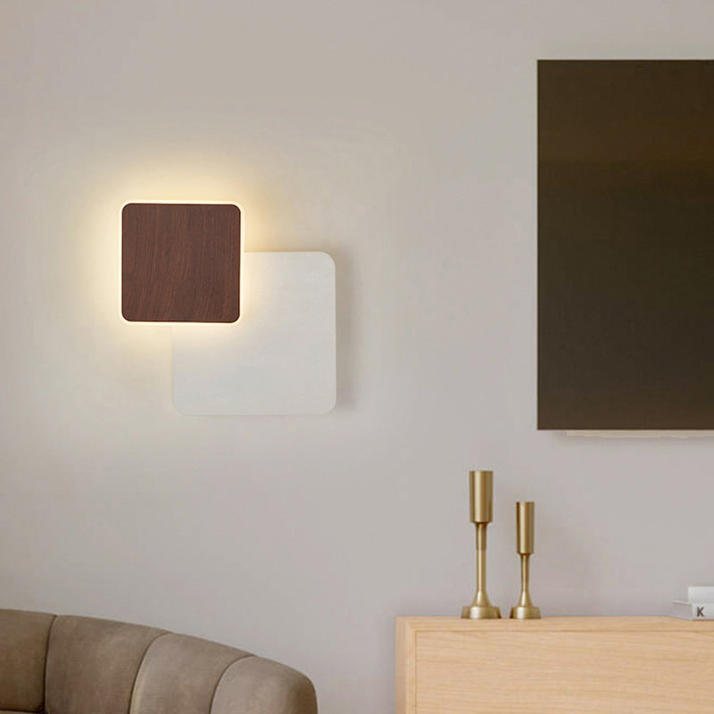 Scandinavian Round Square Rotatable LED Wall Sconce Lamp