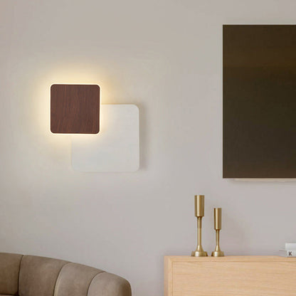 Scandinavian Round Square Rotatable LED Wall Sconce Lamp