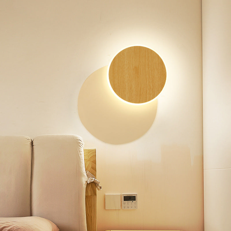 Scandinavian Round Square Rotatable LED Wall Sconce Lamp