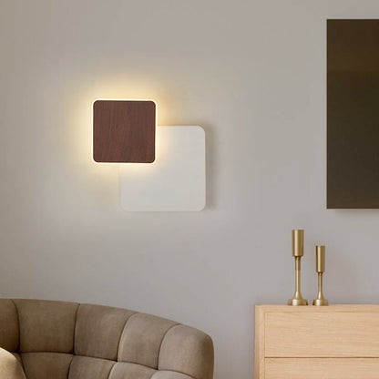 Scandinavian Round Square Rotatable LED Wall Sconce Lamp
