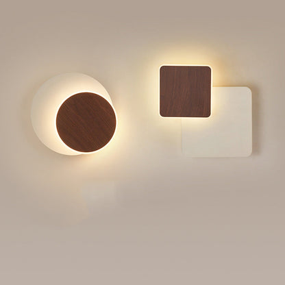 Scandinavian Round Square Rotatable LED Wall Sconce Lamp