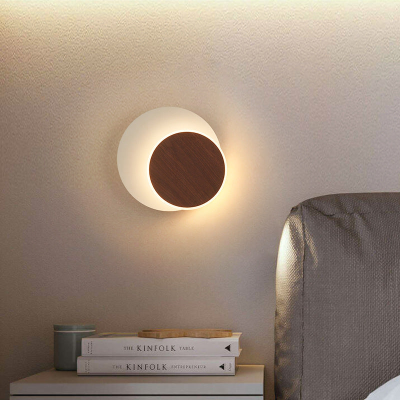 Scandinavian Round Square Rotatable LED Wall Sconce Lamp