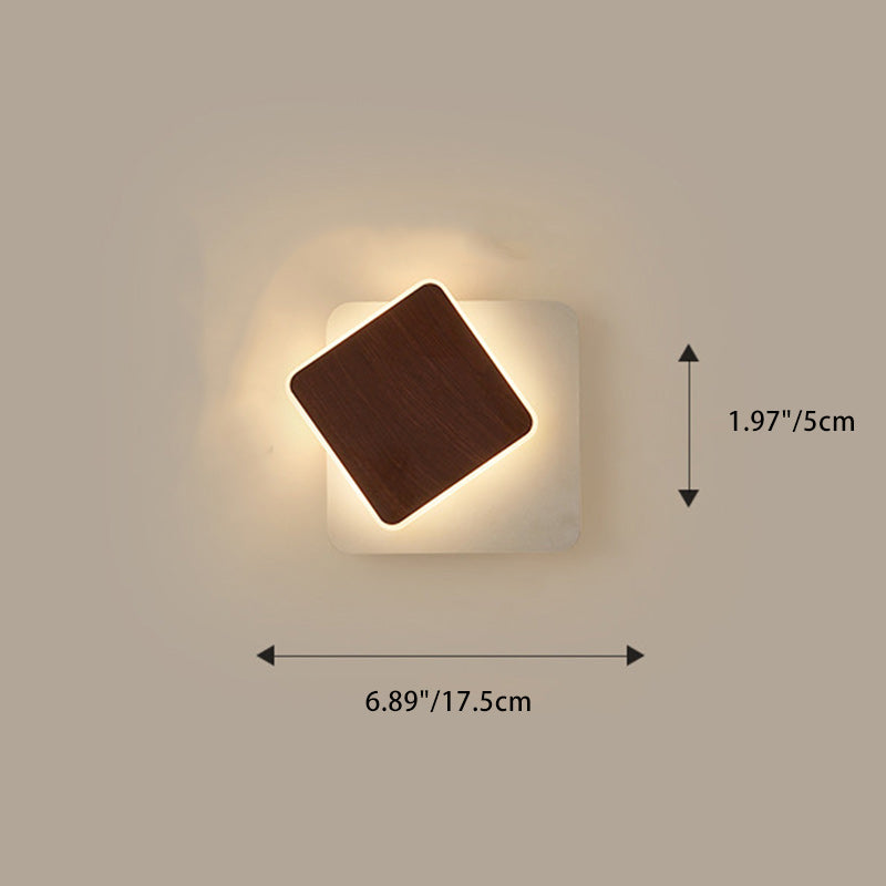 Scandinavian Round Square Rotatable LED Wall Sconce Lamp