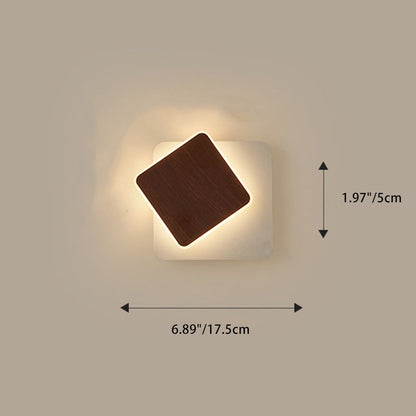 Scandinavian Round Square Rotatable LED Wall Sconce Lamp