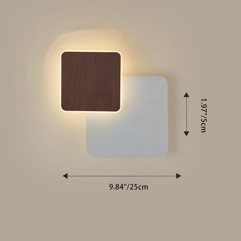 Scandinavian Round Square Rotatable LED Wall Sconce Lamp