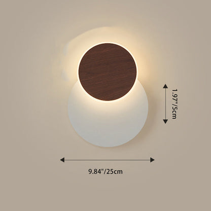 Scandinavian Round Square Rotatable LED Wall Sconce Lamp
