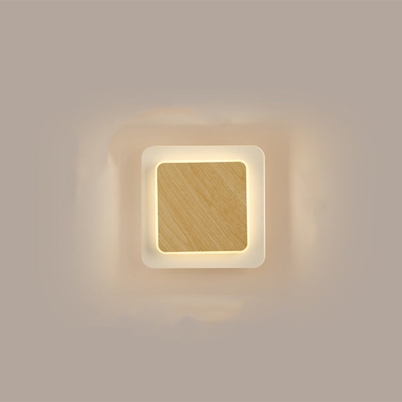Scandinavian Round Square Rotatable LED Wall Sconce Lamp