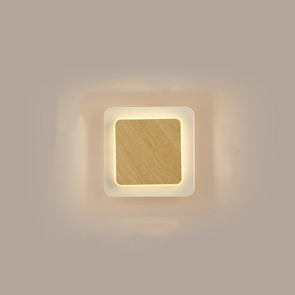 Scandinavian Round Square Rotatable LED Wall Sconce Lamp