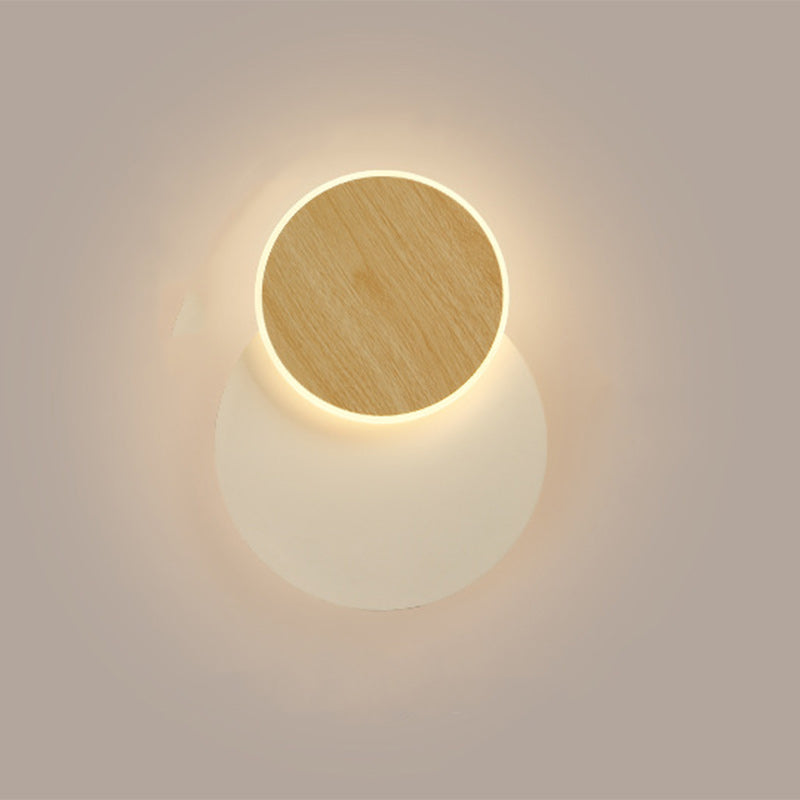 Scandinavian Round Square Rotatable LED Wall Sconce Lamp