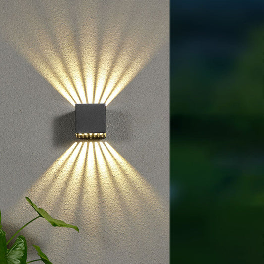 Waterproof Square Cube Light Beam LED Wall Sconce Lamp