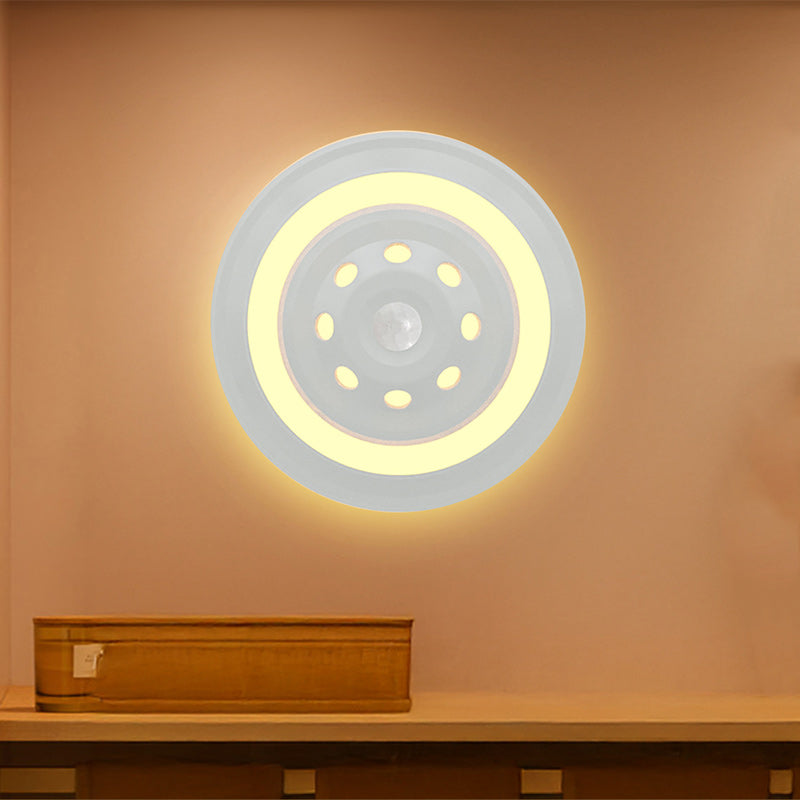 Rechargeable ABS Round UFO LED Wall Sconce Lamp Night Light
