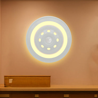 Rechargeable ABS Round UFO LED Wall Sconce Lamp Night Light