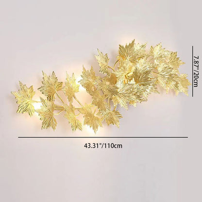Mid-century Maple Leaf 3/4/5 Light Wall Sconce Lamp