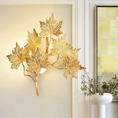 Mid-century Maple Leaf 3/4/5 Light Wall Sconce Lamp