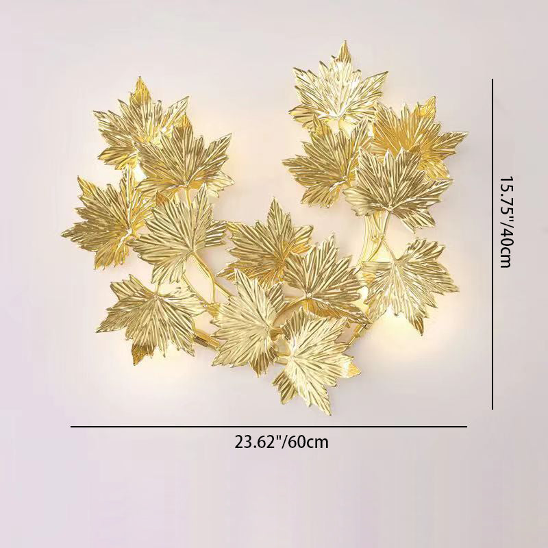Mid-century Maple Leaf 3/4/5 Light Wall Sconce Lamp