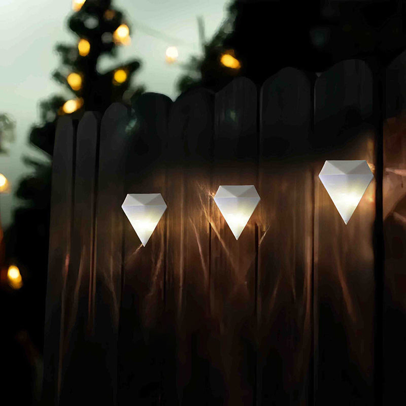 Creative Solar Waterproof PP Diamond LED Wall Sconce Lamp