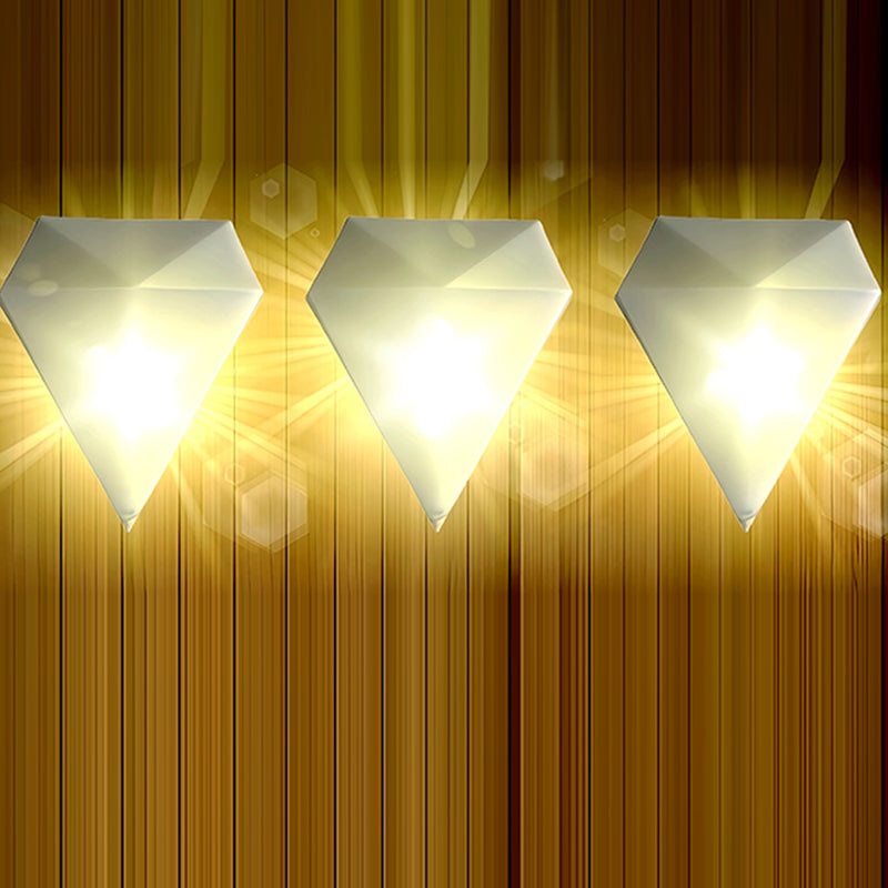 Creative Solar Waterproof PP Diamond LED Wall Sconce Lamp