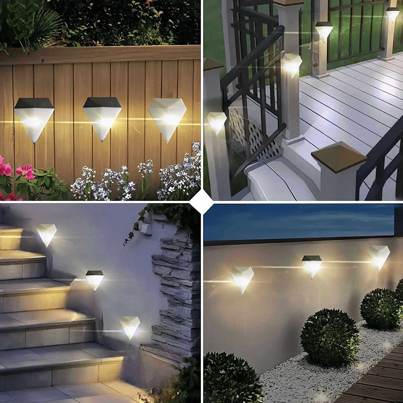Creative Solar Waterproof PP Diamond LED Wall Sconce Lamp
