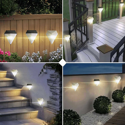 Creative Solar Waterproof PP Diamond LED Wall Sconce Lamp