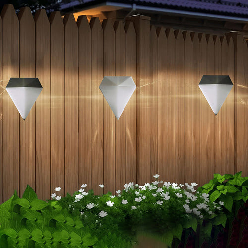 Creative Solar Waterproof PP Diamond LED Wall Sconce Lamp