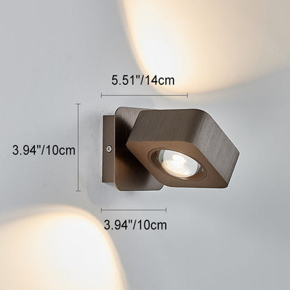 Minimalist Aluminum Square Rotatable LED Wall Sconce Lamp