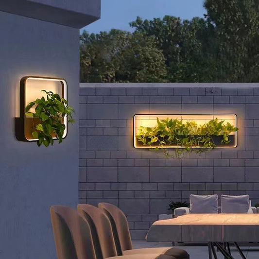 Solar Aluminum Square Rectangular LED Wall Sconce Lamp