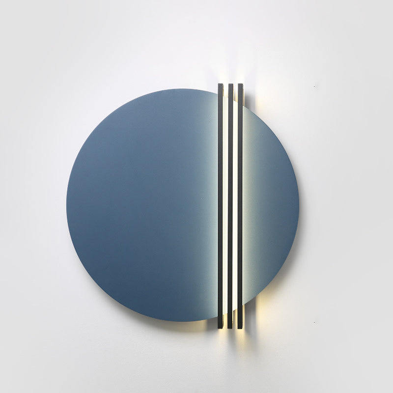 Scandinavian Aluminum Round Pinstripe LED Wall Sconce Lamp