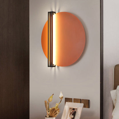Scandinavian Aluminum Round Pinstripe LED Wall Sconce Lamp