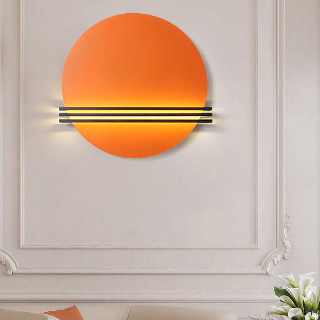 Scandinavian Aluminum Round Pinstripe LED Wall Sconce Lamp